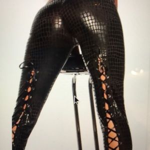 Sexy Black Faux Leather Leggings - NWOT